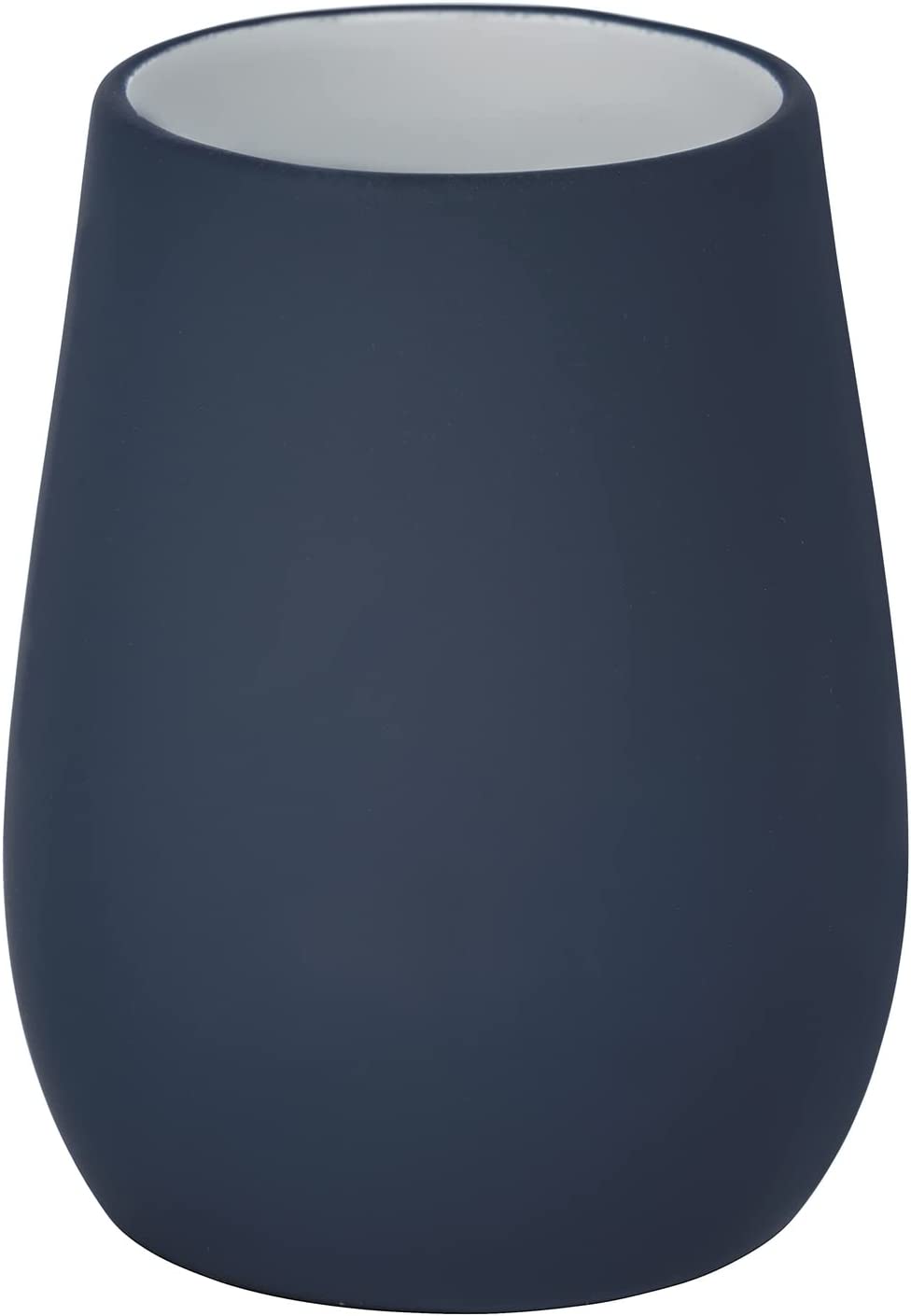 Zahnputzbecher Sydney Blau Matt, Keramik mit Soft-Touch Beschichtung - Zahnbürstenhalter für Zahnbürste und Zahnpasta mit Soft-Touch Beschichtung, Keramik, 8.5 x 11 x 8.5 cm, Blau Matt
