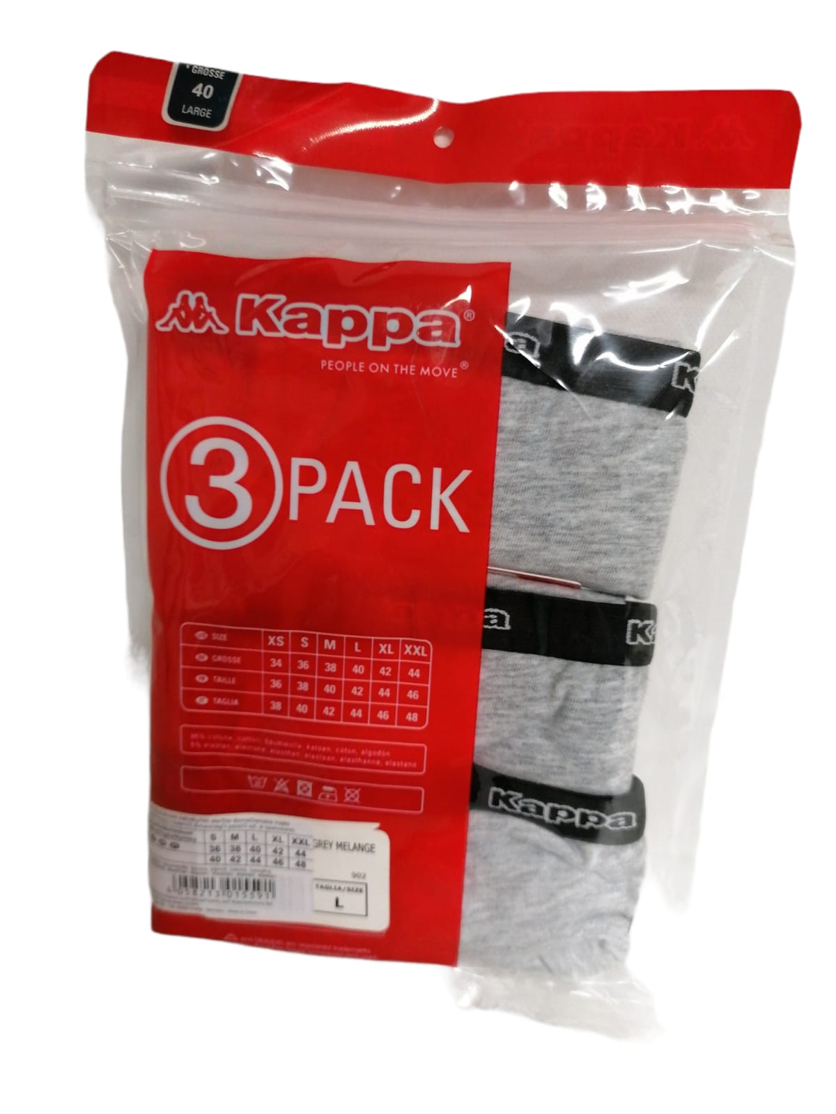 Damen Slip 3er Pack grau Gr. 40 L Kappa