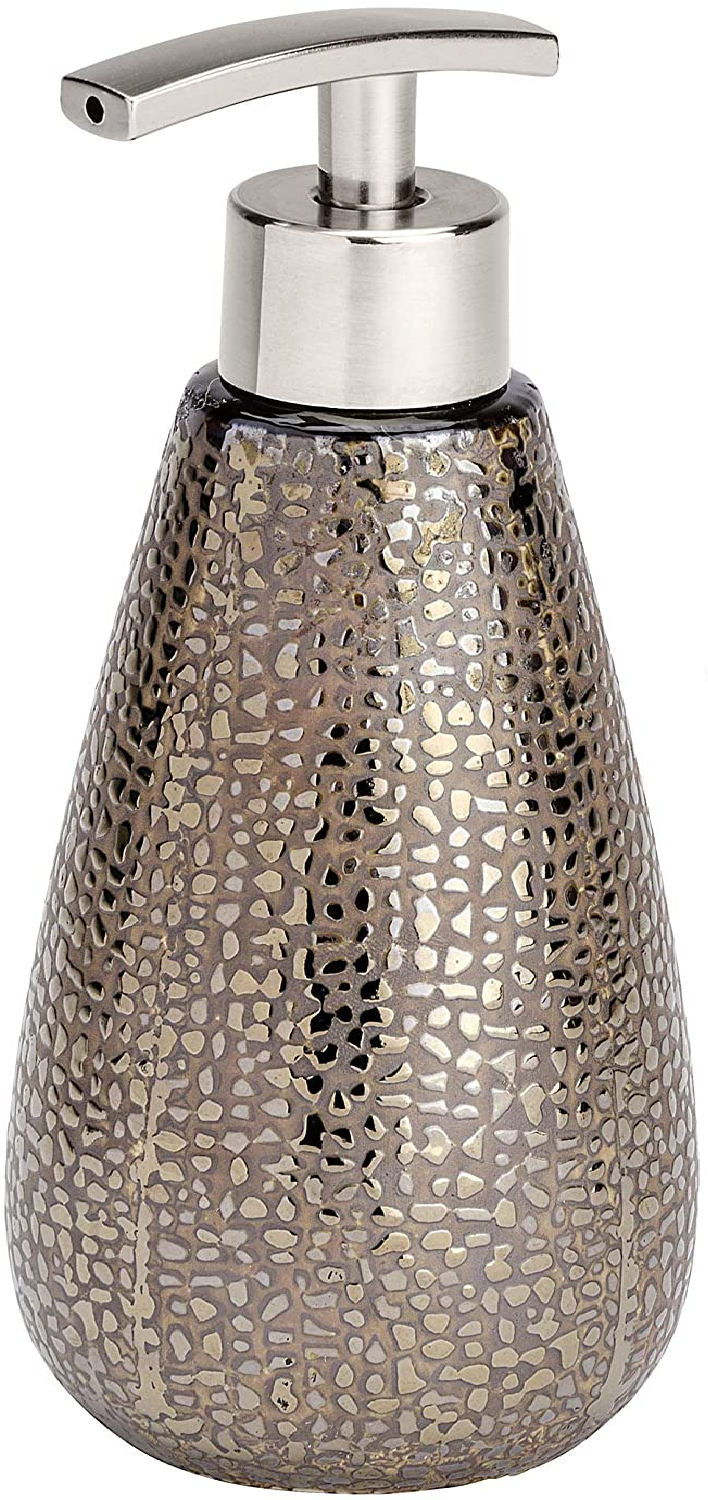 Seifenspender Marrakesh Keramik - Flüssigseifen-Spender, Spülmittel-Spender Fassungsvermögen: 0.4 l, Keramik, 8 x 18.6 x 8 cm, Braun
