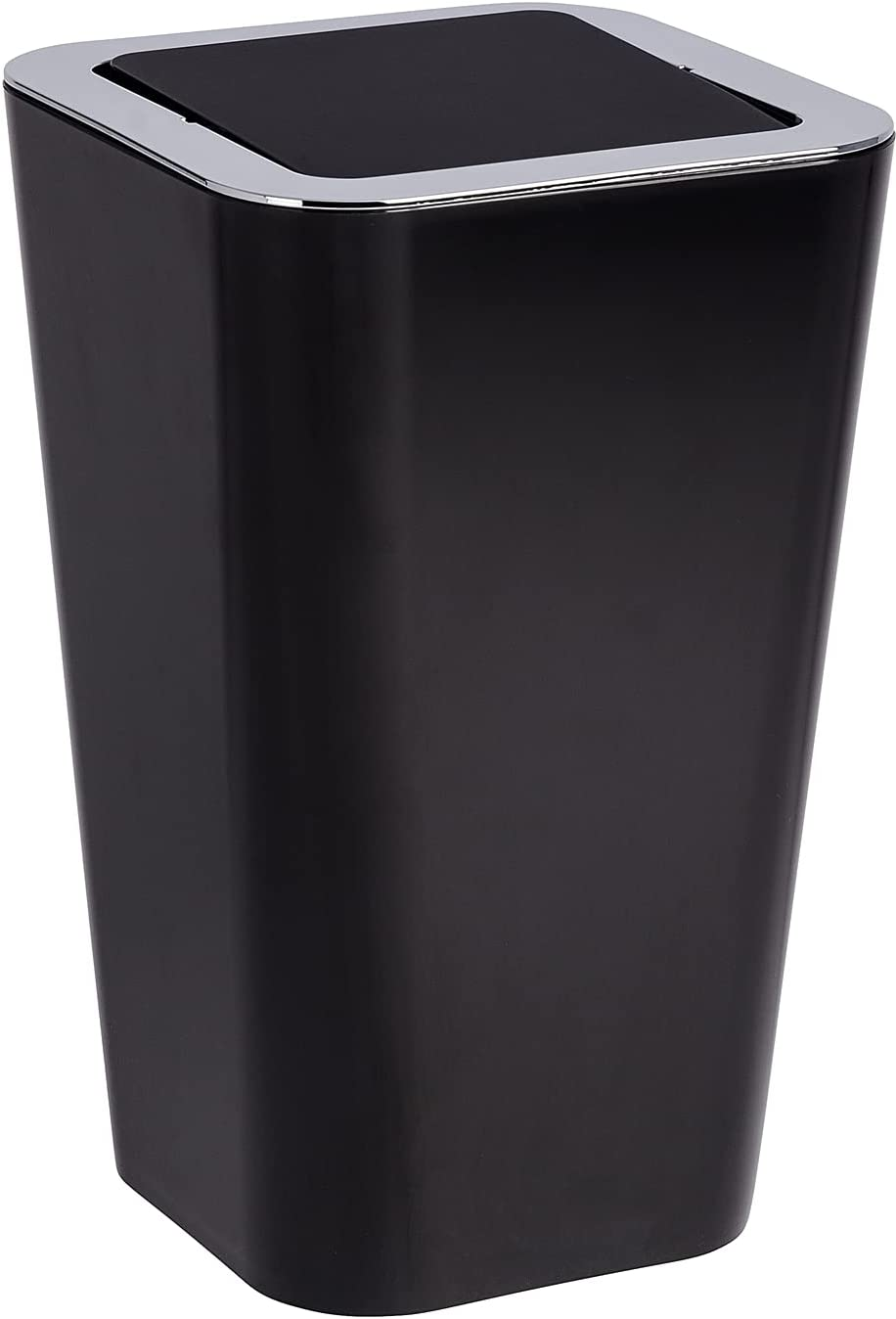Schwingdeckeleimer Candy Black - Abfallbehälter mit Schwingdeckel Fassungsvermögen: 6 l, Polystyrol, 18 x 28.5 x 18 cm, Schwarz