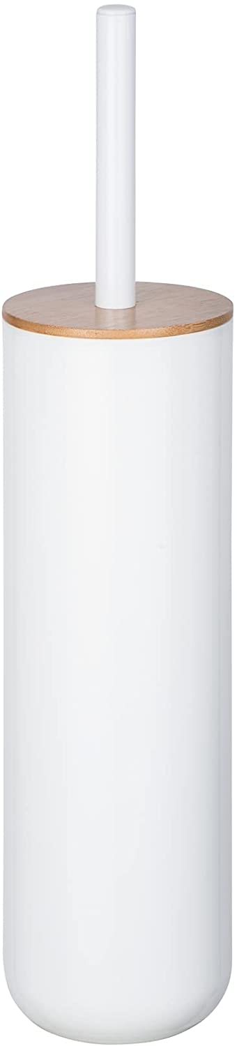 WC-Garnitur Posa Weiß - WC-Bürstenhalter, geschlossene Form, Kunststoff, 7.5 x 37 x 7.5 cm, Weiß