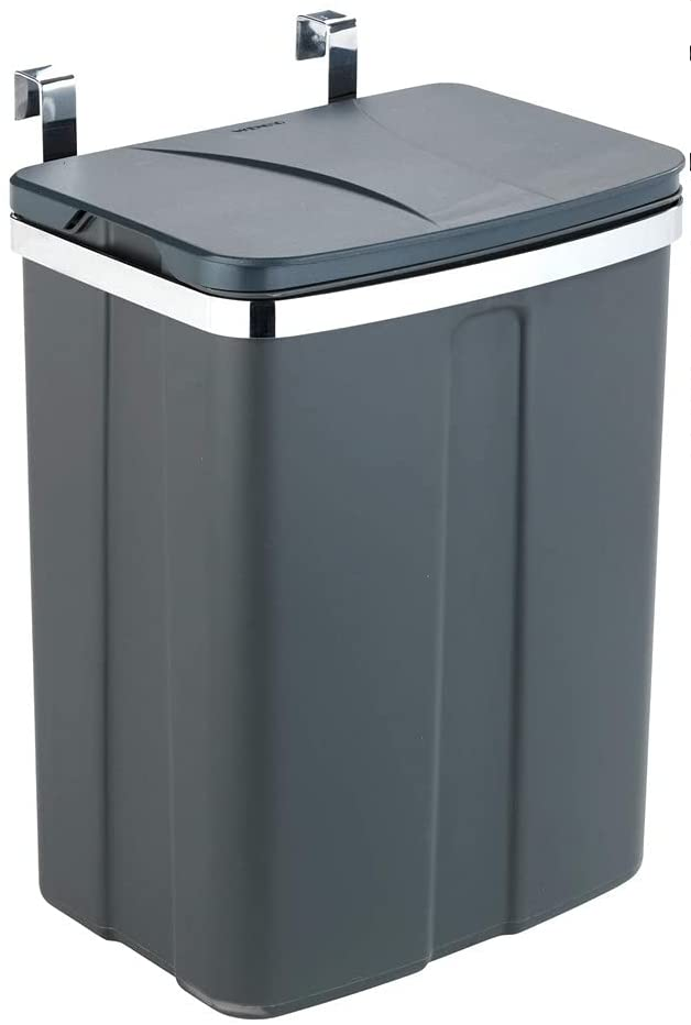 Tür-Abfalleimer - Schrank-Abfalleimer, Küchen-Mülleimer Fassungsvermögen: 12 l, Polypropylen, 26 x 34 x 17 cm, Grau