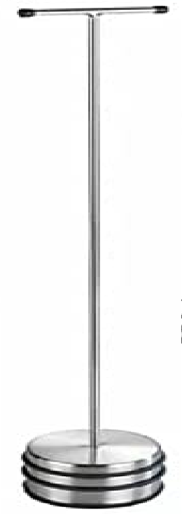 Türstopper Big Boy - Design-Türpuffer mit Silikonringen, Edelstahl rostfrei, 11 x 68 x 11 cm, Silber matt