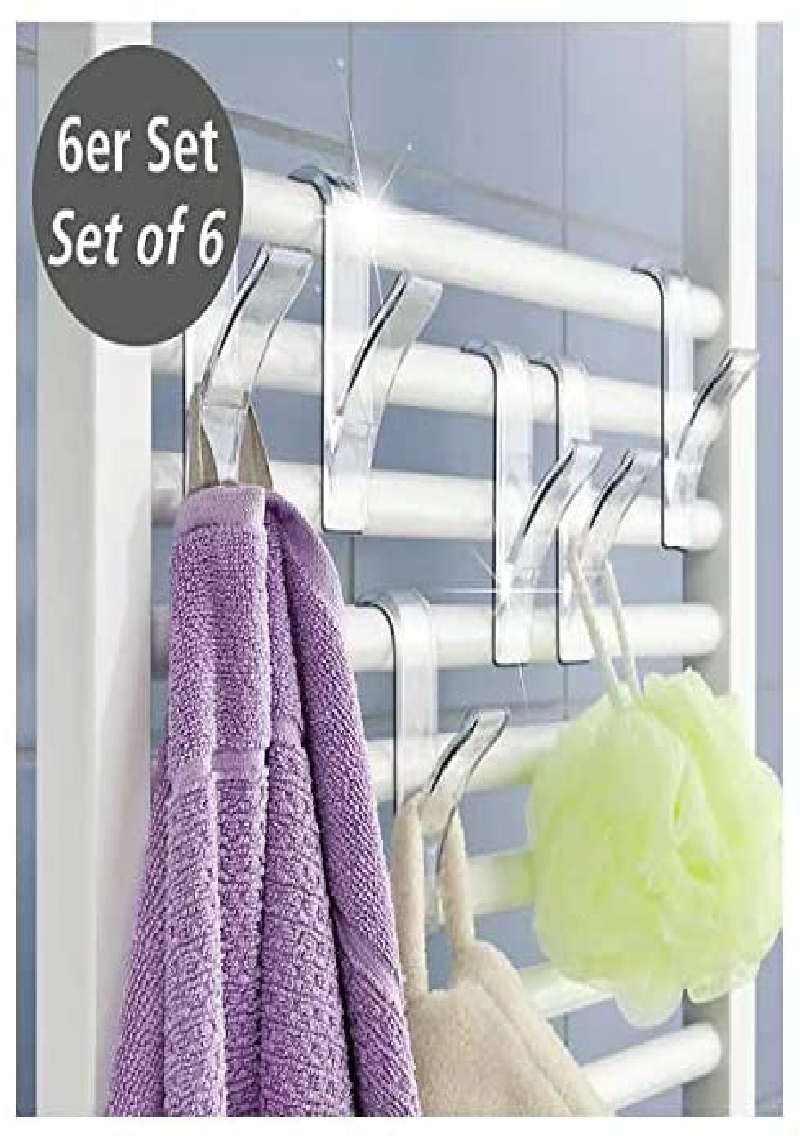 Rundheizkörper-Haken, 6er Set Badheizkörperhaken Handtuchwärmerhaken Kleiderhaken Handtuchhalter Aufhänger Kleiderhalter