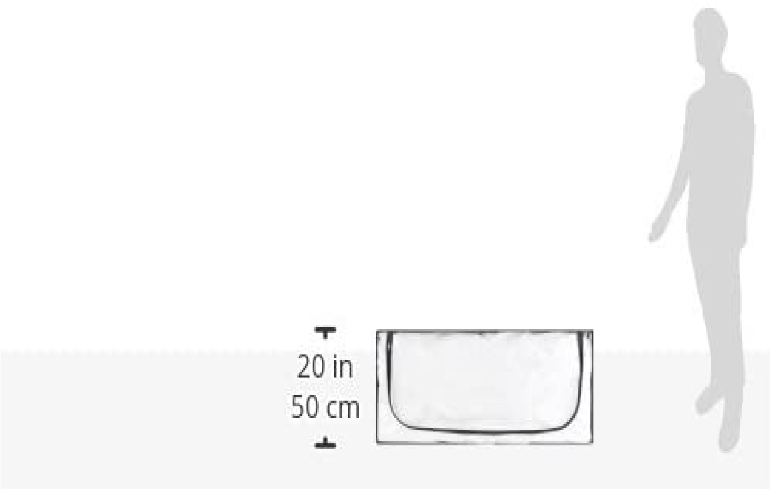 Unterbettkommode Deep Black - Unterbett-Aufbewahrungstasche mit Sichtfenster, Polyethylen-Vinylacetat, 105 x 15 x 45 cm, Schwarz