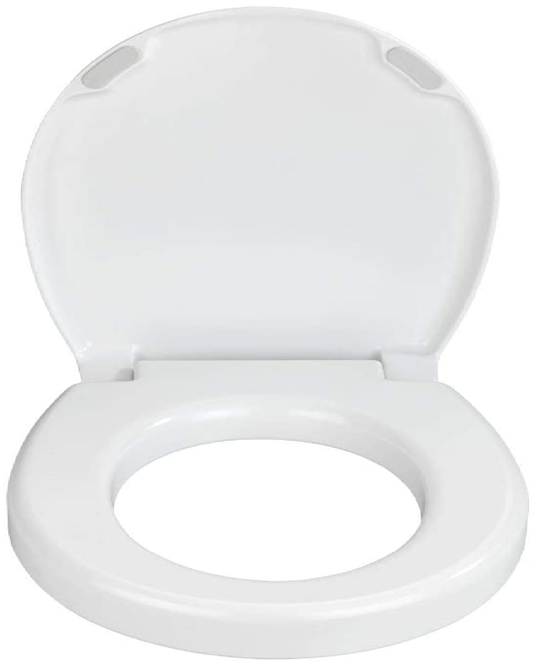 WC-Sitz Secura Comfort - Antibakterieller Toilettensitz, mit Sitzflächenerhöhung und Absenkautomatik, Duroplast, 3737 x 7 x 4443.5 cm, Weiß