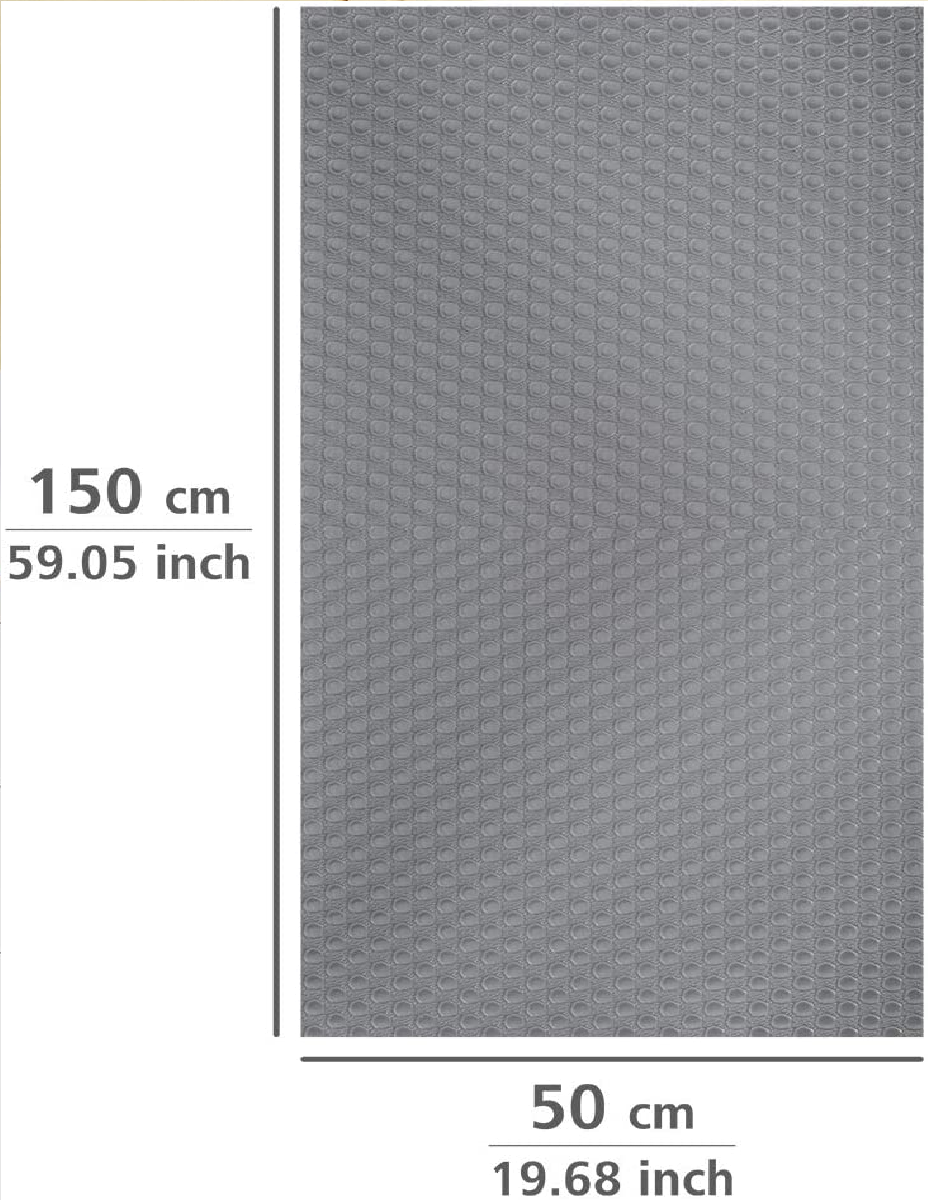 Anti-Rutsch-Matte Grau Extra Stark - Schubladeneinlage, zuschneidbar, geräuschdämpfend, Kunststoff (EVA), 50 x 150 cm, Grau