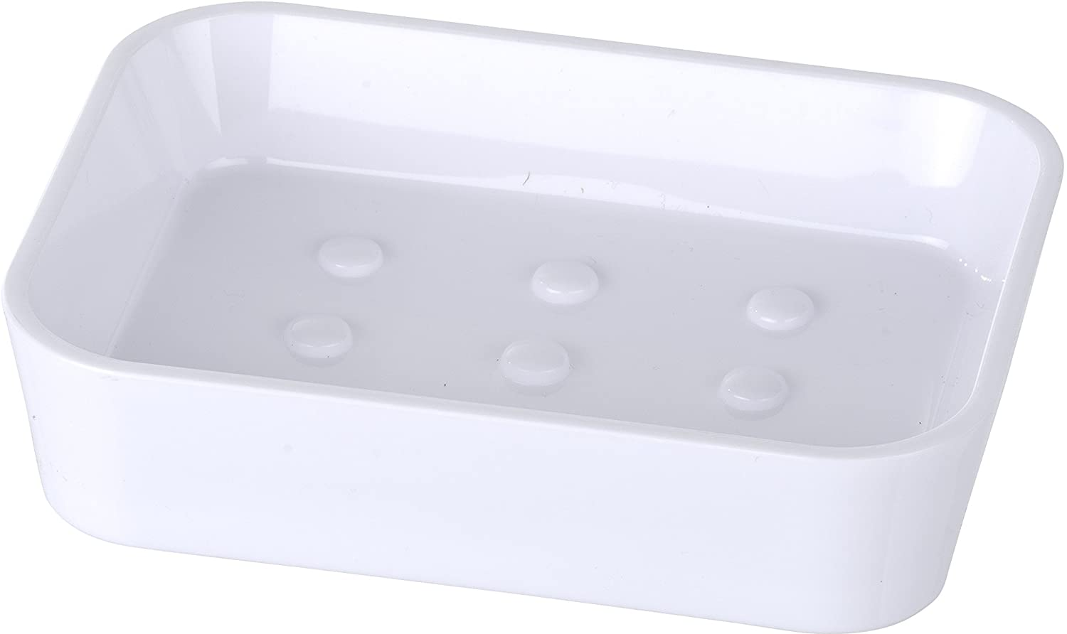 Seifenablage Candy White - Seifenschale, Polystyrol, 12 x 3 x 9 cm, Weiß