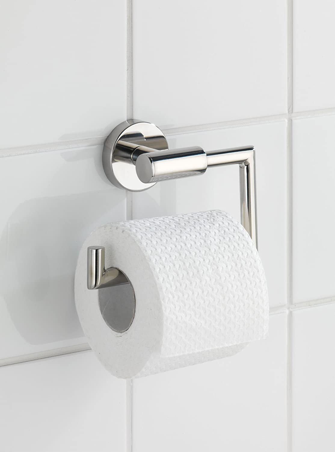 Toilettenpapierhalter Bosio Edelstahl glänzend - WC-Rollenhalter, ohne Deckel, Edelstahl rostfrei, 15 x 10.5 x 6.5 cm, Glänzend