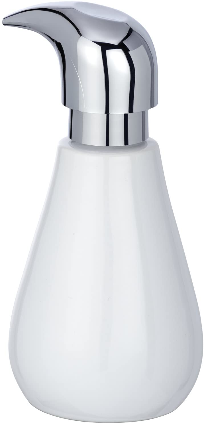Seifenspender Sydney Weiß Glänzend - Flüssigseifen-Spender, Spülmittel-Spender Fassungsvermögen: 0.32 l, Keramik, 8.5 x 17 x 9 cm, Weiß