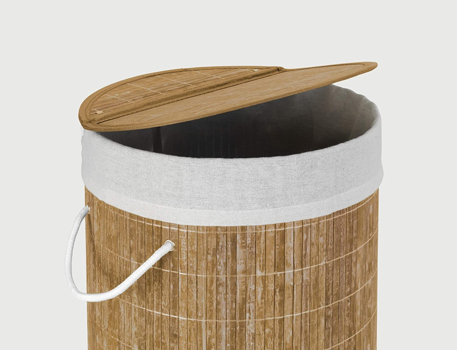 Wäschetruhe Bamboo Natur - Wäschekorb, mit Wäschesack Fassungsvermögen: 55 l, Bambus, 35 x 60 x 35 cm, natur