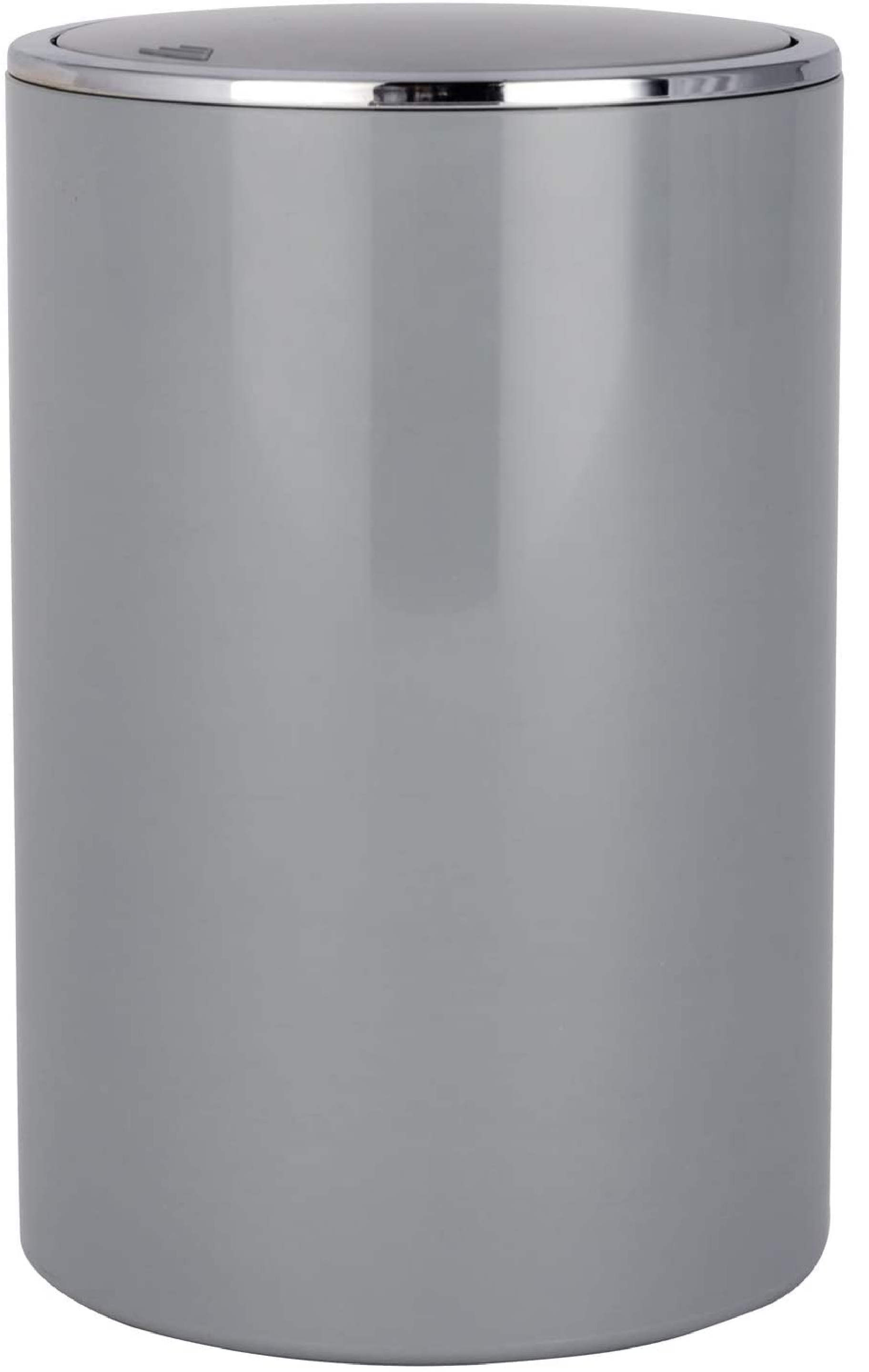 Kosmetikeimer Inca 5 Liter, Badezimmer-Mülleimer mit Schwingdeckel, kleiner Abfalleimer aus Kunststoff, Ø 18,5 x 25,5 cm, grau