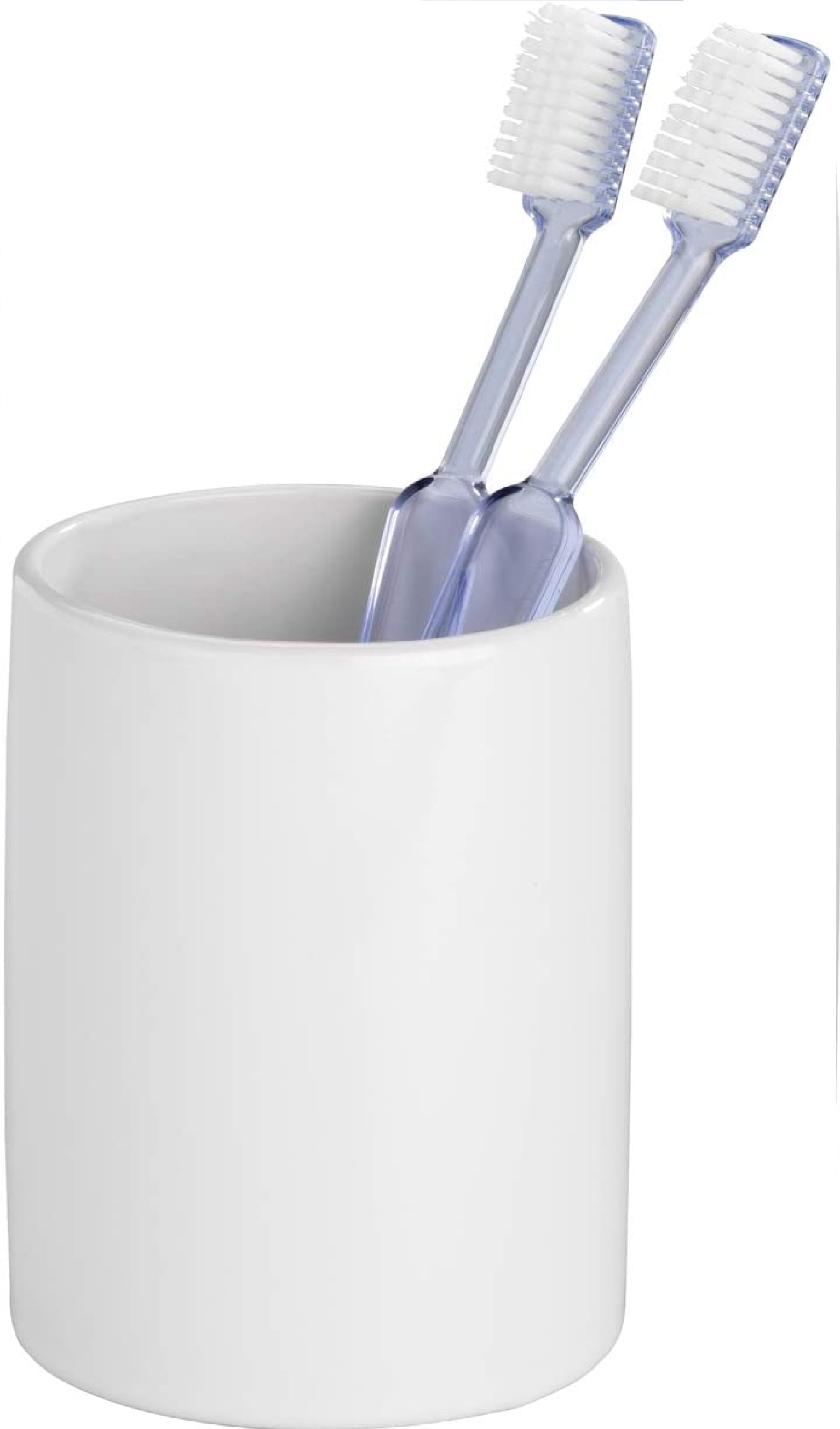 Zahnputzbecher Polaris, hochwertiger Zahnbürstenhalter für Zahnbürste und Zahnpasta aus edler Keramik, Ø 7,5 x 11,2 cm, Weiß