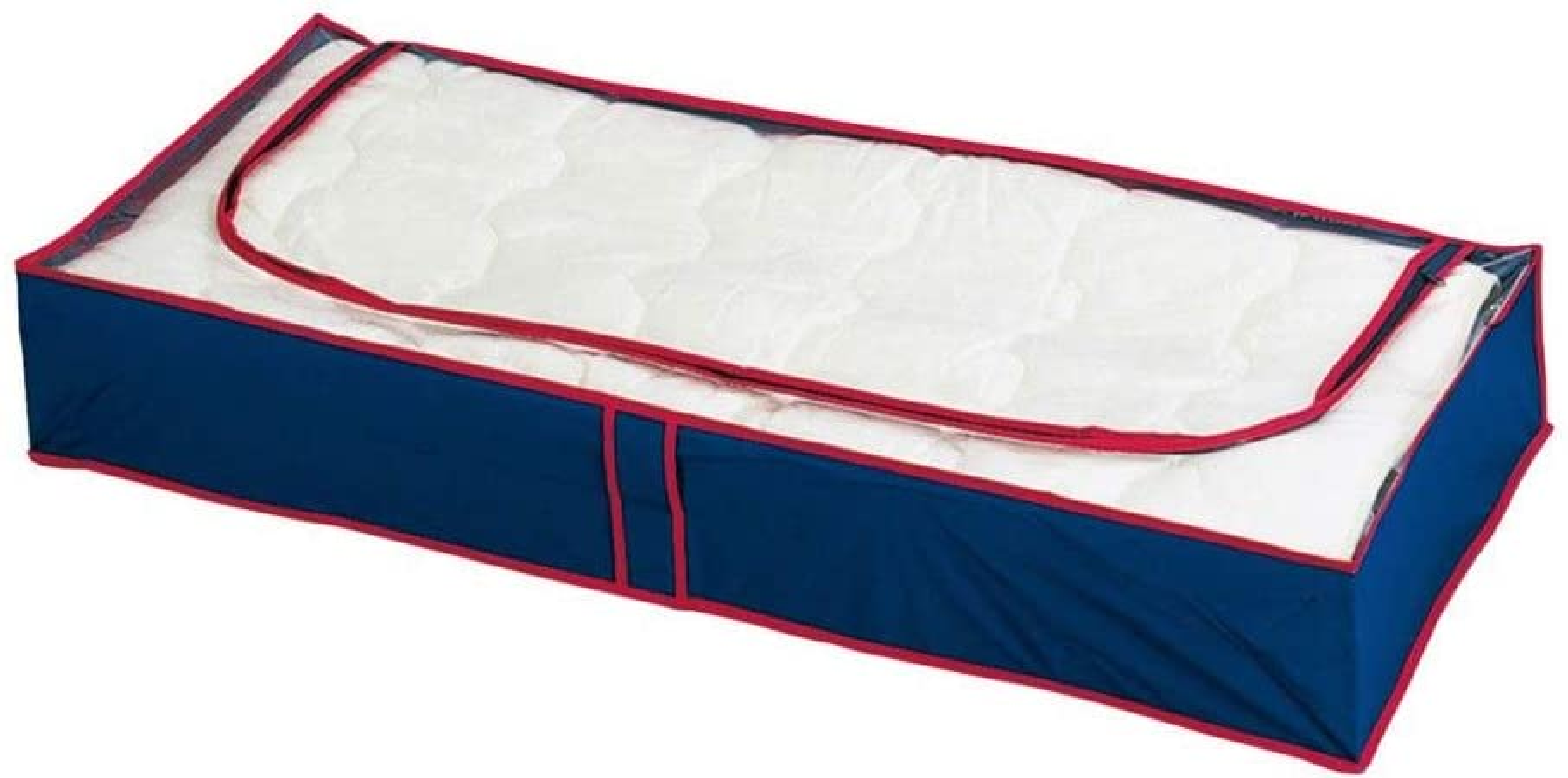 Unterbettkommode Blau-Rot - 4er Set, Polyethylen-Vinylacetat, 100 x 15 x 45 cm, Blau