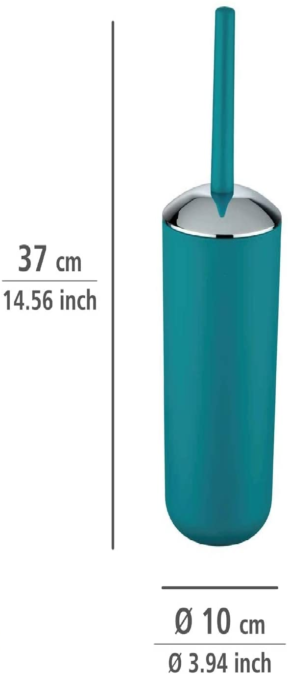 WC-Garnitur Brasil, hochwertiger Bürstenhalter aus bruchsicherem Kunststoff, inklusive Toilettenbürste, Ø 10 x 37 cm, petrol