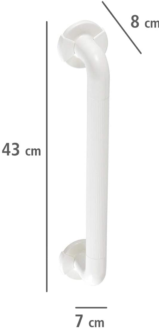 Wandhaltegriff Secura Weiß 43 cm - für Badewanne oder WC, Aluminium, 43 x 7 x 8 cm, Weiß