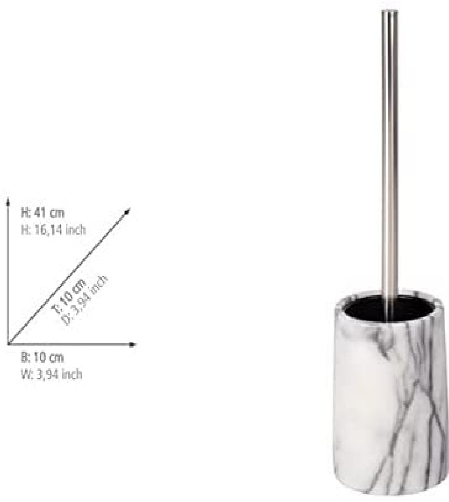 WC-Garnitur Onyx Marmor - WC-Bürstenhalter, Marmor, 10 x 41 x 10 cm, Weiß