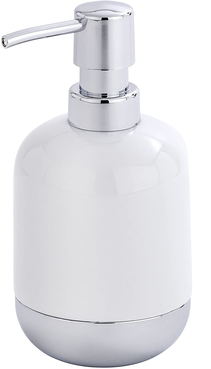 Seifenspender Melfi, Flüssigseifen-Spender, Spülmittel-Spender Fassungsvermögen: 0,33 l, Keramik, 9 x 16,6 x 8,4 cm, weiß