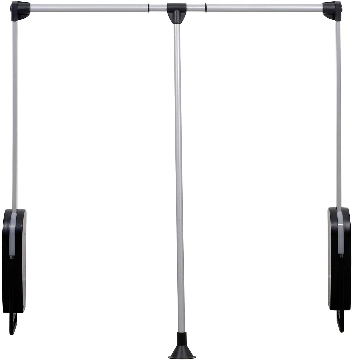 Garderobenlift - schwenkbare Kleiderstange, Aluminium, 87-130 x 86.5 x 9.5 cm, Silber matt