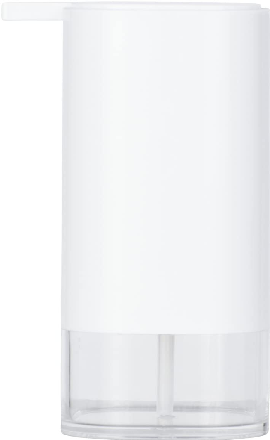 Seifenspender Oria Weiß - Flüssigseifen-Spender, Spülmittel-Spender Fassungsvermögen: 0.36 l, Acryl, 7.5 x 16 x 9.5 cm, Transparent