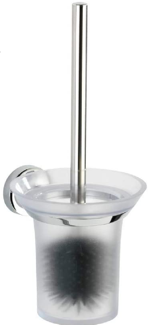 Power-Loc® WC-Garnitur Arcole - WC-Bürstenhalter, Befestigen ohne bohren, Kunststoff (ABS), 14 x 36.5 x 15.5 cm, Chrom