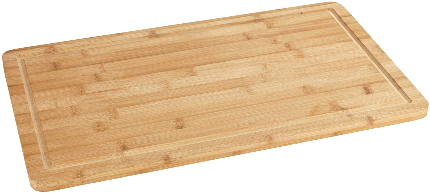 Herdabdeckplatte Bambus - Küchenbrett, Schneidebrett mit Saftrille, Bambus, 52 x 1.5 x 30 cm, Braun