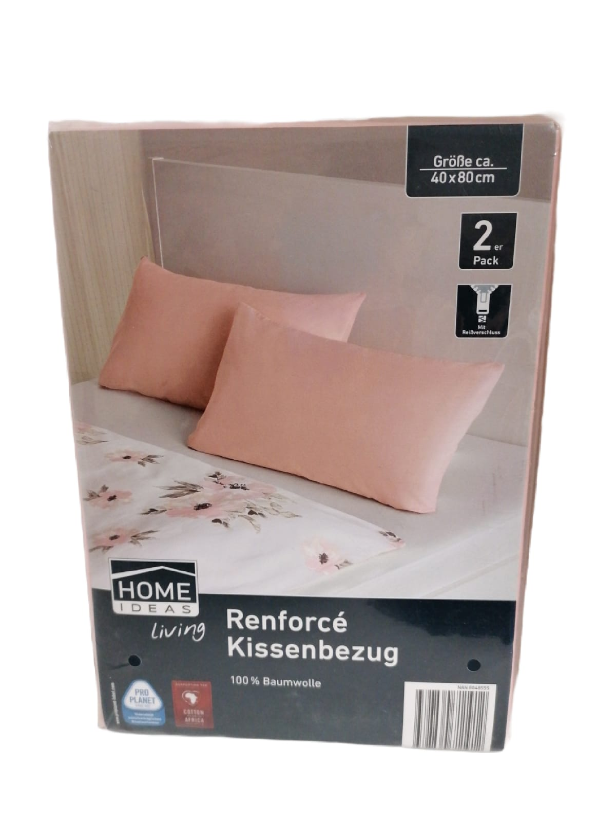Renforce Kissenbezug 2er Pack 40 x 80 cm Rosa