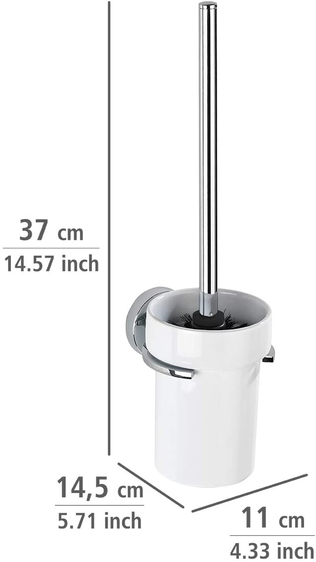 Vacuum-Loc® WC-Garnitur Capri - WC-Bürstenhalter, Befestigen ohne bohren, Zinkdruckguss, 11 x 37 x 14.5 cm, Chrom