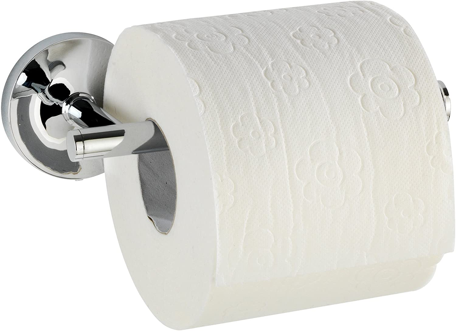 Power-Loc® Toilettenpapierhalter ohne Deckel Arcole - Papierrollenhalter, Befestigen ohne bohren, Kunststoff (ABS), 15.6 x 5.8 x 7.6 cm, Chrom