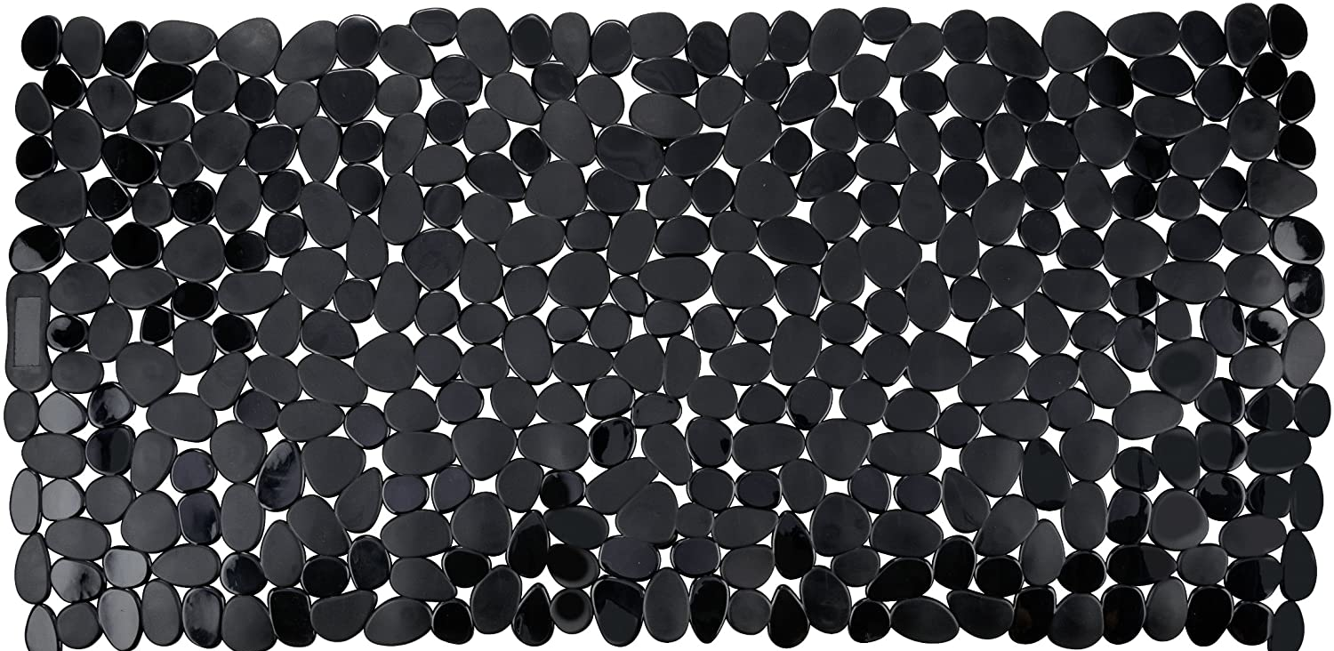 Wanneneinlage Paradise Black - Antirutsch-Badewannenmatte mit Saugnäpfen, Kunststoff (TPR), 36 x 71 cm, Schwarz
