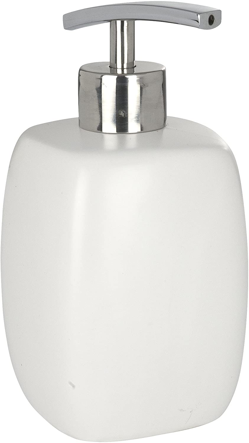 Seifenspender Faro White - Flüssigseifen-Spender, Spülmittel-Spender Fassungsvermögen: 0.44 l, Keramik, 8 x 15 x 8 cm, Weiß