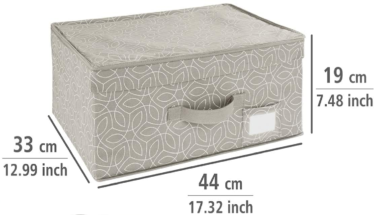 Aufbewahrungsbox Balance - Aufbewahrungskorb mit Deckel, Polypropylen, 44 x 19 x 33 cm, Taupe