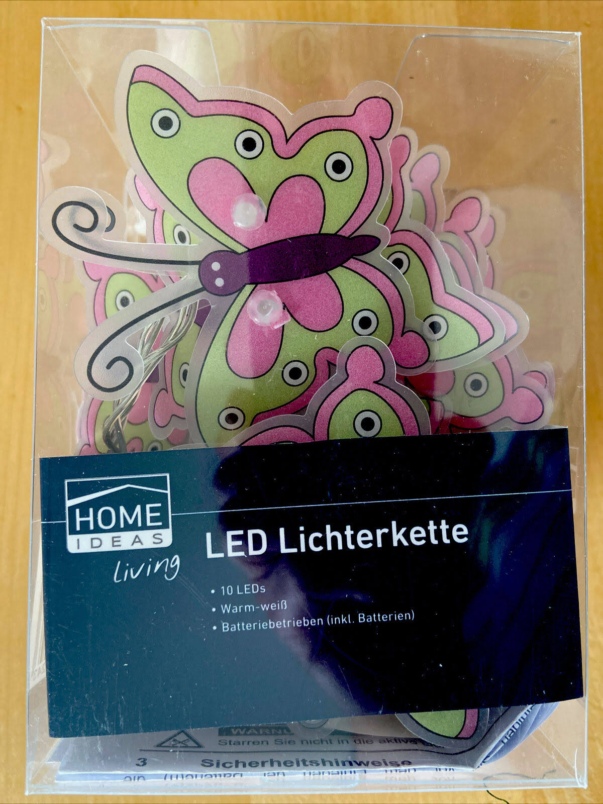 Lichterkette Ostern 10 LEDs Gesamtlänge 210 cm Schmetterling Osterdekoration