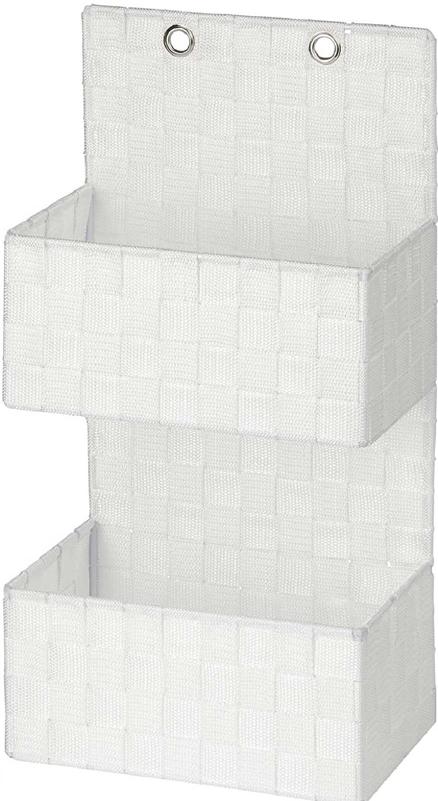 Organizer Adria Weiß zum Hängen - Badkorb, 2 Etagen, Polypropylen, 25 x 48 x 15.5 cm, Weiß