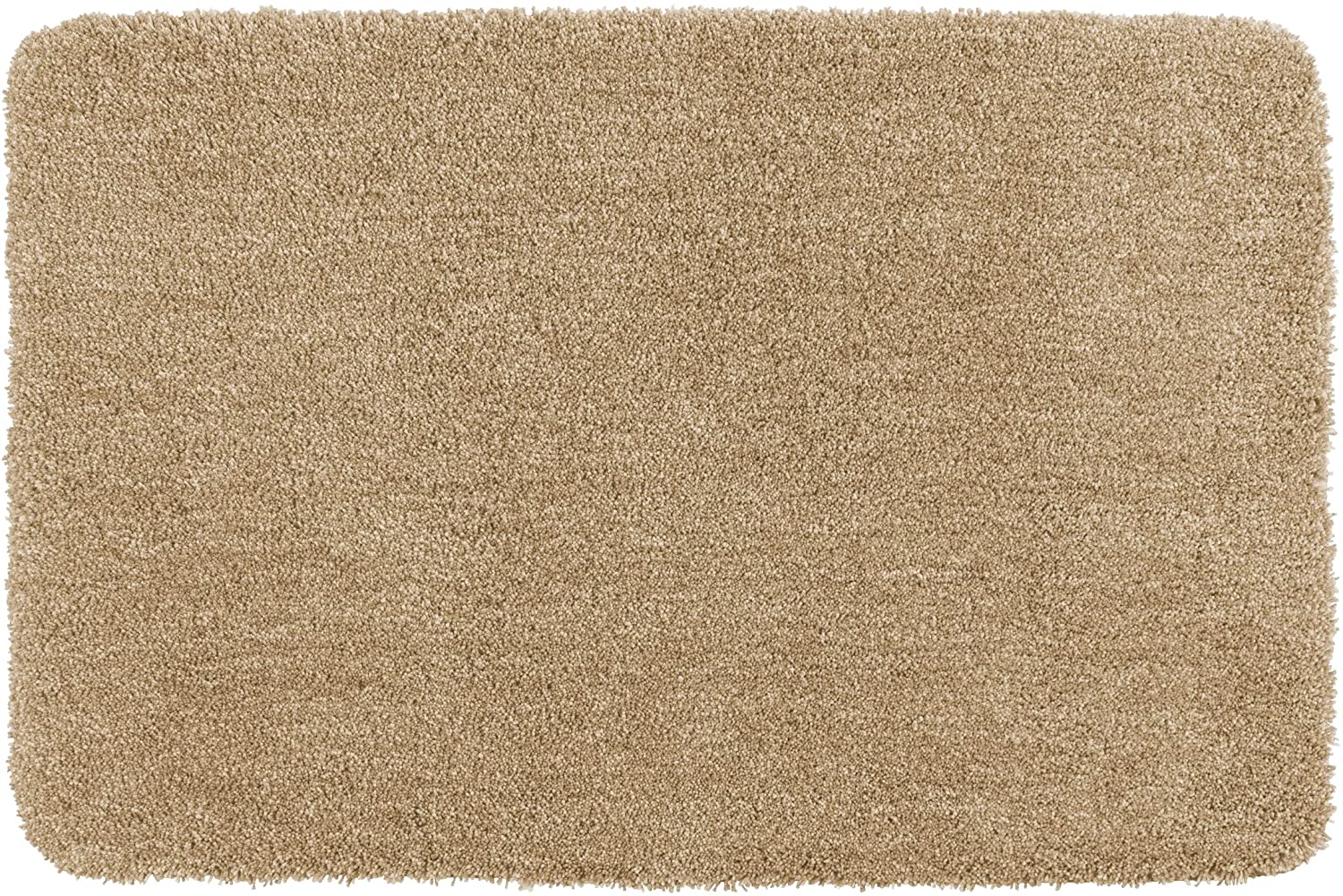 Badteppich Mélange Sand, 60 x 90 cm - Badematte, sicher, flauschig, fusselfrei, Polyester, 60 x 90 cm, Beige