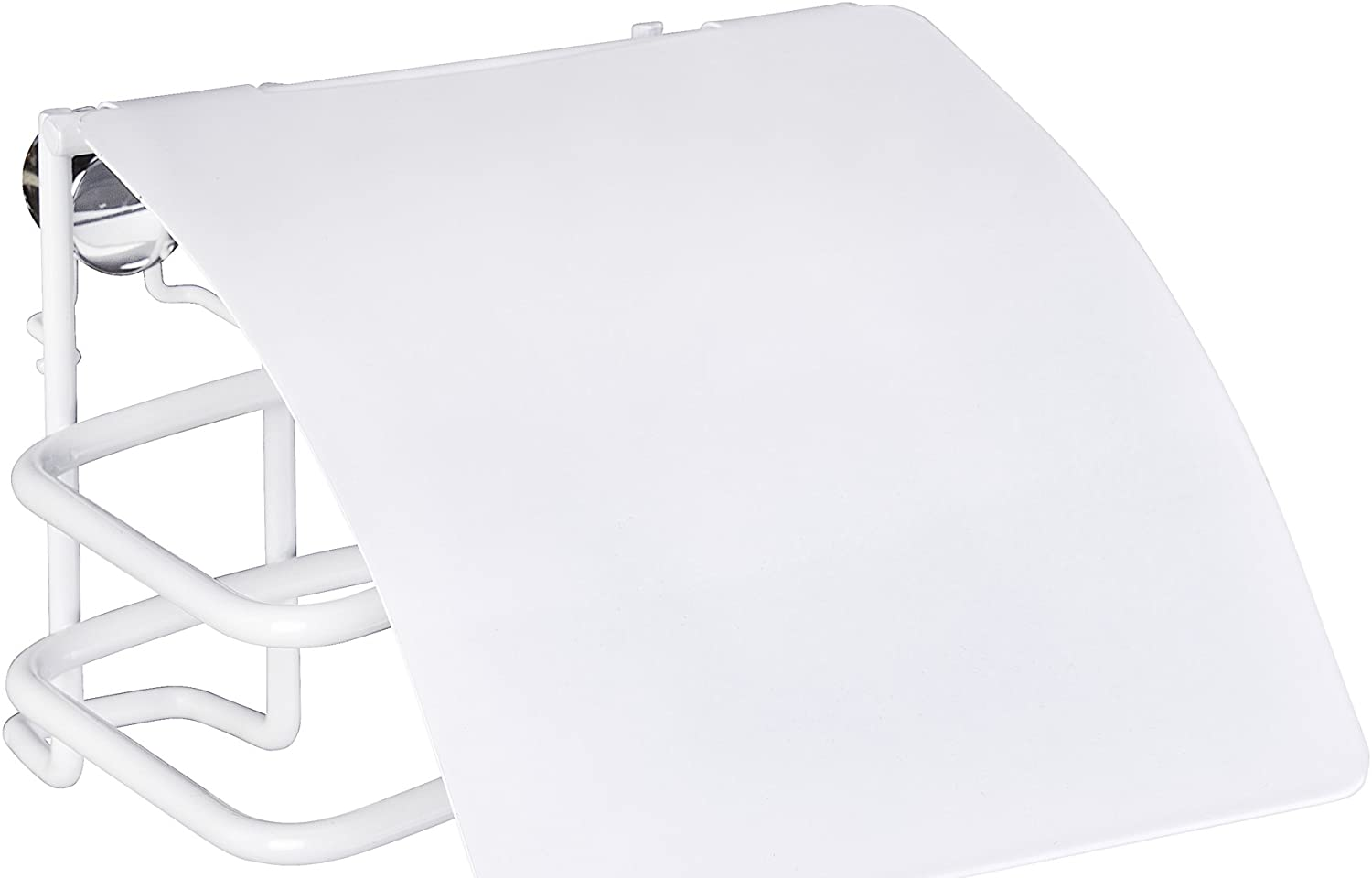 Toilettenpapierhalter mit Deckel Classic Plus - Rollenhalter mit hochwertigem Rostschutz, Stahl, 12.5 x 9 x 14 cm, Weiß