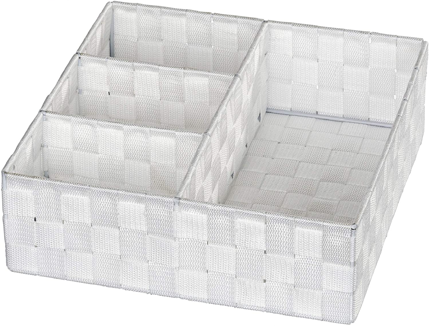 Organizer Adria Weiß 4 Fächer - Aufbewahrungsbox, 4 Fächer, Polypropylen, 32 x 10 x 32 cm, Weiß