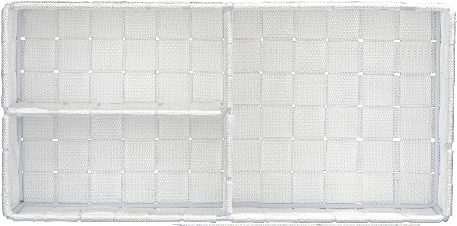 Organizer Adria Weiß - Aufbewahrungsbox, 3 Fächer, Polypropylen, 35 x 10 x 17 cm, Weiß