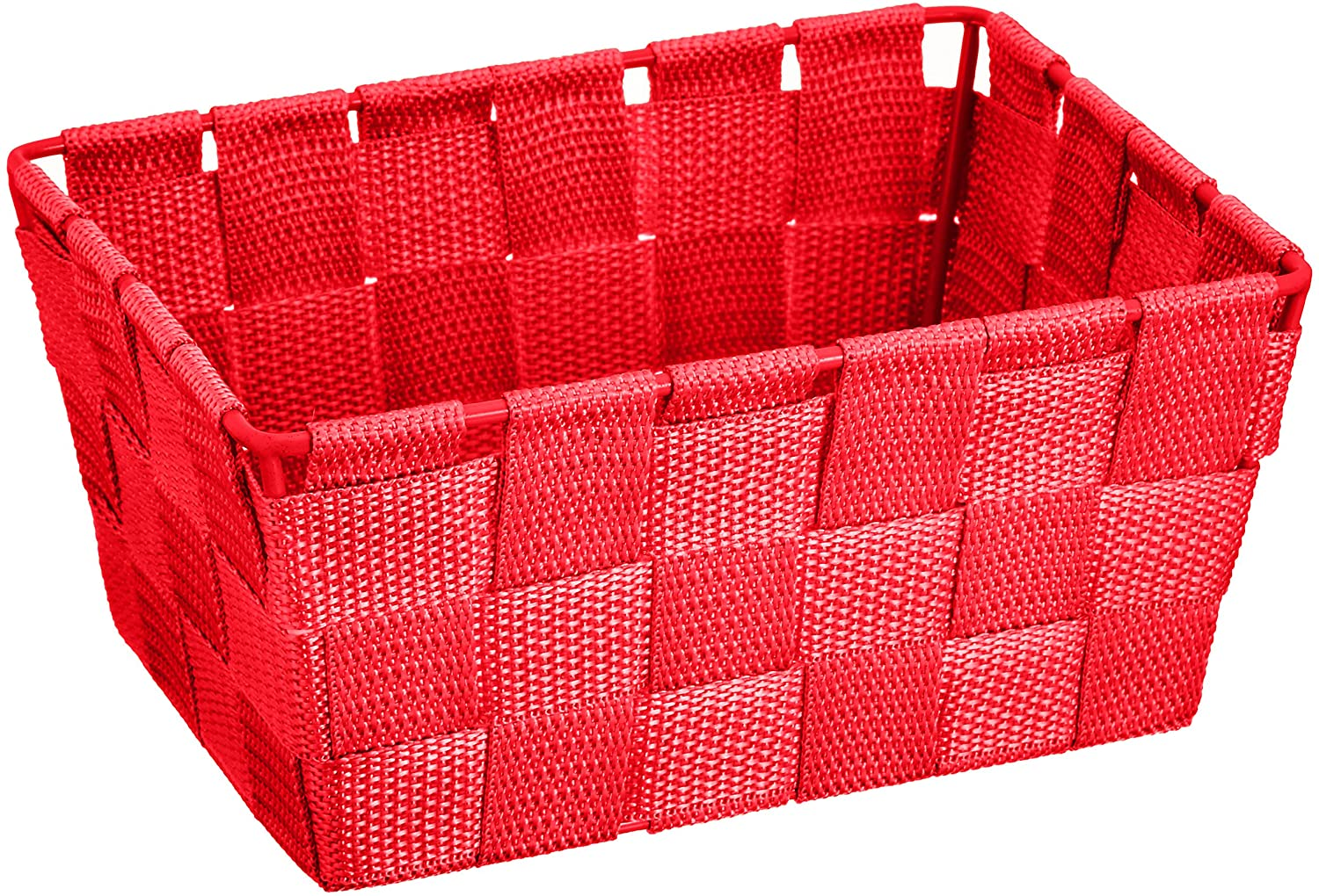 Aufbewahrungskorb Adria Mini Rot - Badkorb, rechteckig, Kunststoff-Geflecht, Polypropylen, 19 x 9 x 14 cm, Rot