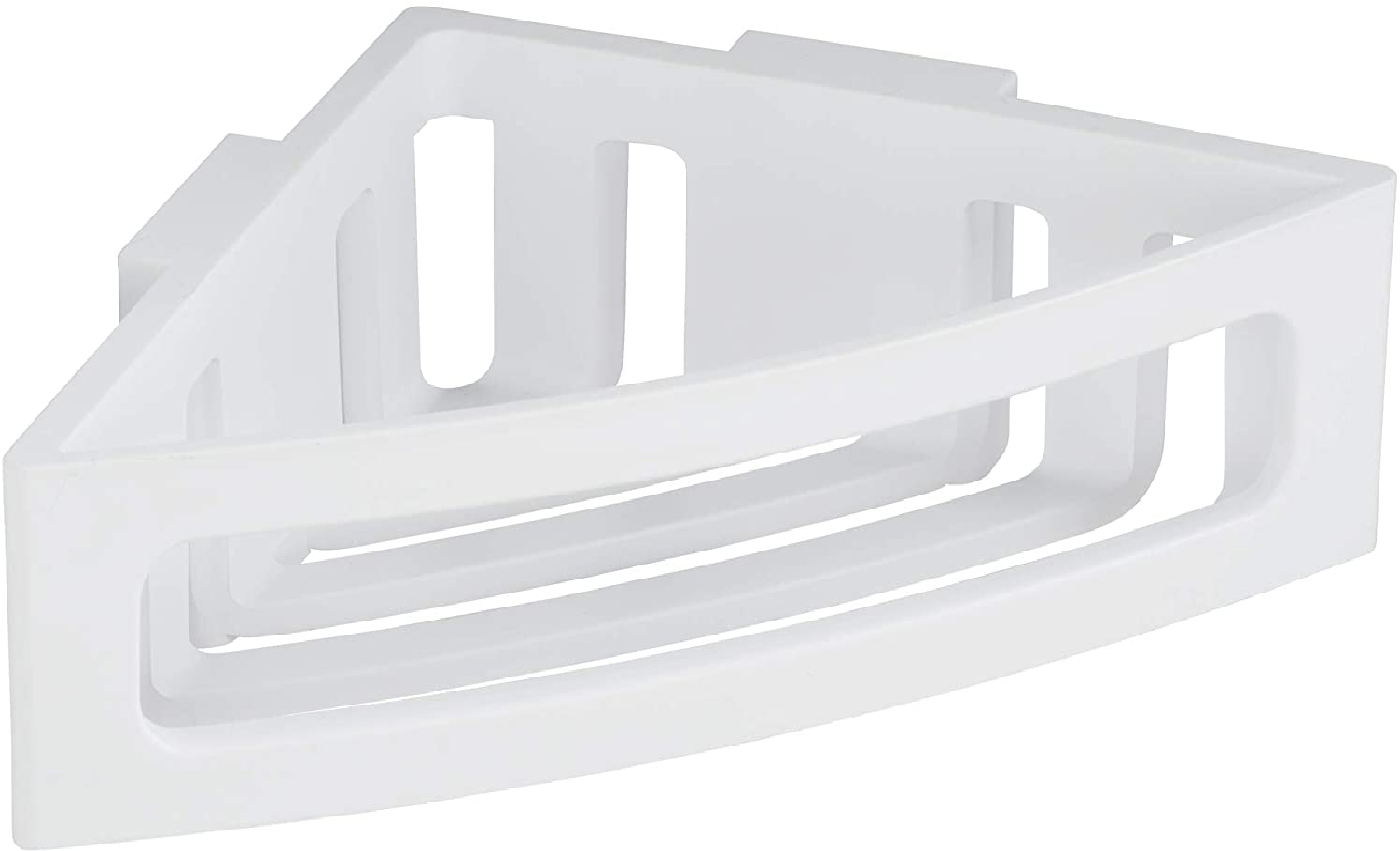 Power-Loc® Eckablage Bralia Weiß - Badezimmer-Eckregal, befestigen ohne bohren, Kunststoff (ABS), 35 x 8.5 x 20 cm, Weiß