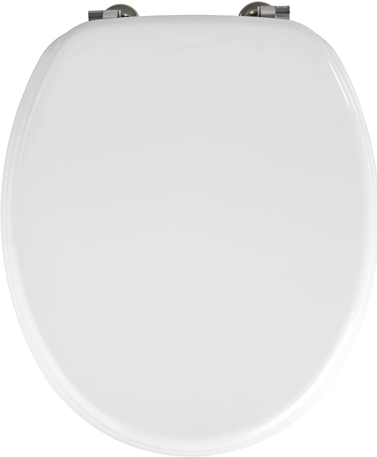 WC-Sitz Valencia Weiß - Toilettensitz, rostfreie Edelstahlbefestigung, MDF, 36 x 43 cm, Weiß