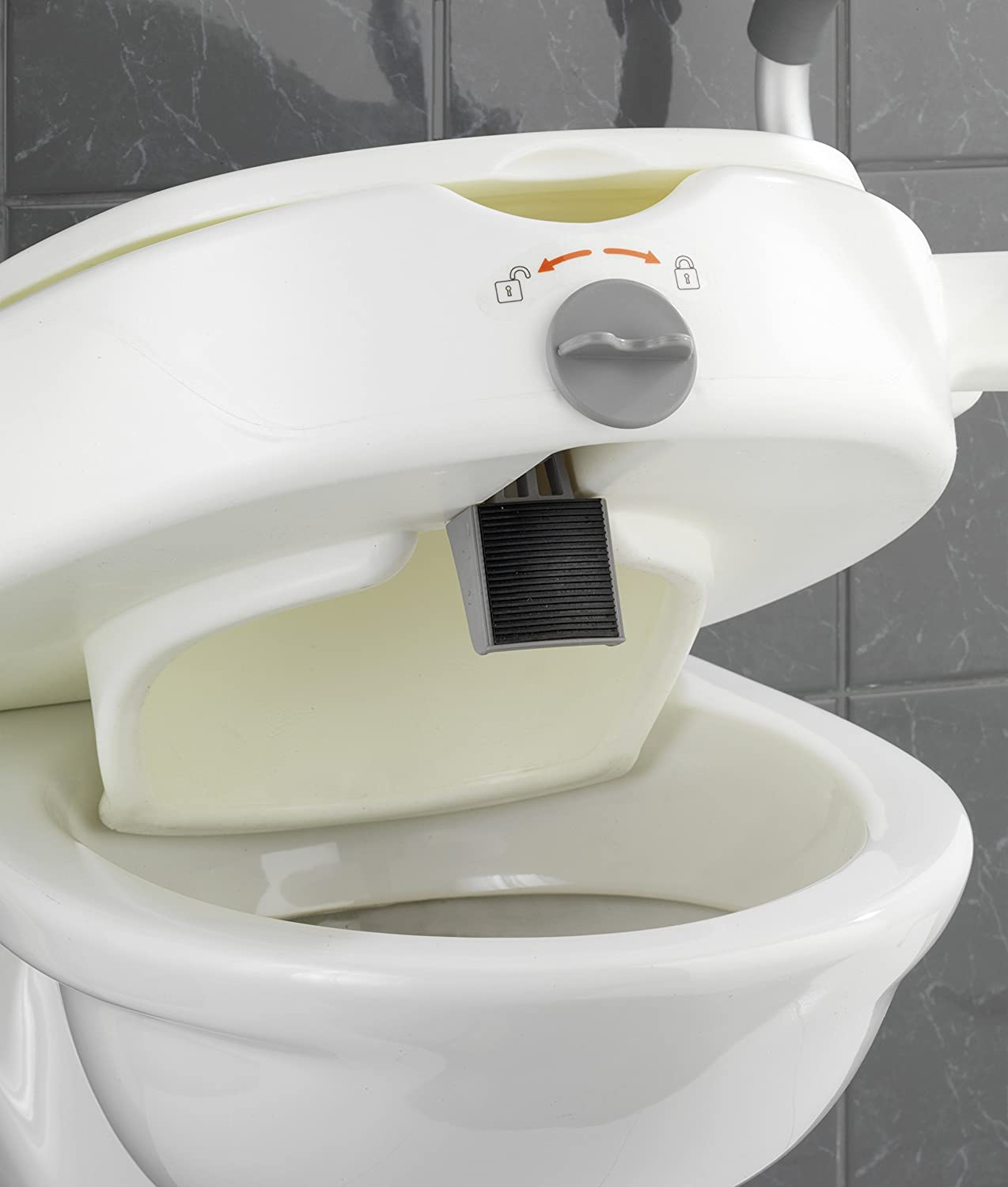 WC-Sitz Erhöhung mit Stützgriffen Secura - Toilettensitzerhöhung, Kunststoff, 55 x 37.5 x 47.5 cm, Weiß