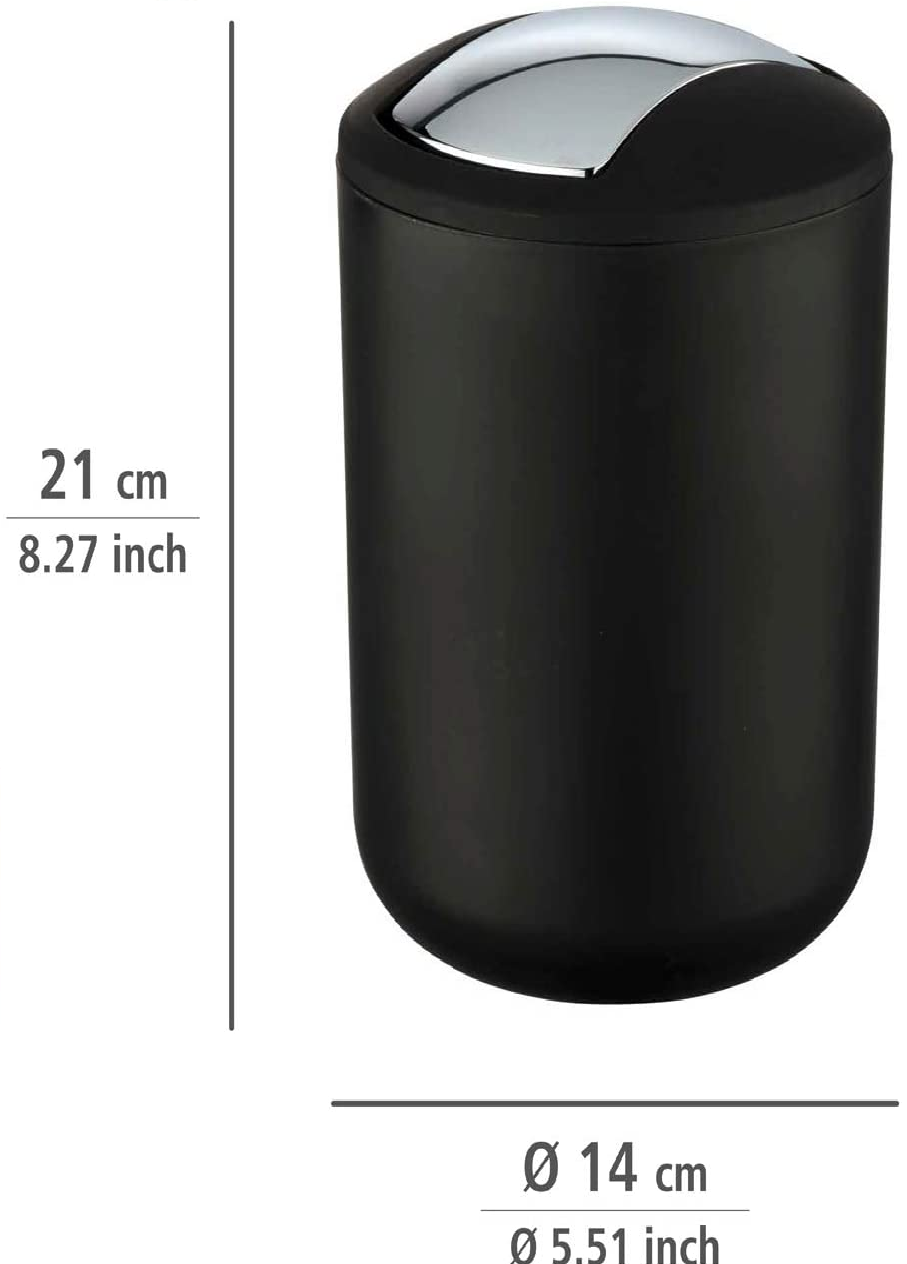 Kosmetikeimer Brasil Schwarz S - Kosmetikeimer, absolut bruchsicher Fassungsvermögen: 2 l, Kunststoff (TPE), 14 x 21 x 14 cm, Schwarz
