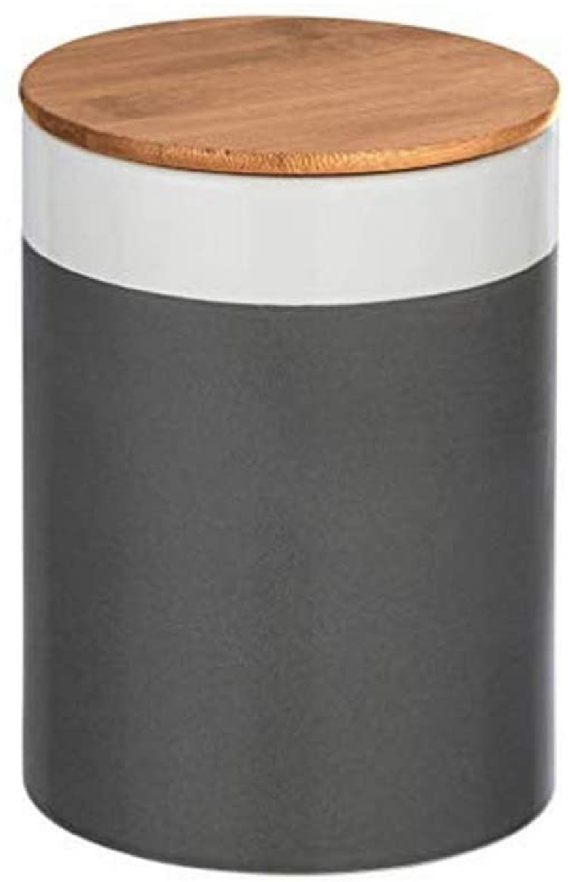 Aufbewahrungsdose Malta, 1,45 l, Frischhaltedose mit Bambusdeckel und Silikonring zur luftdichten & aromafrischen Aufbewahrung, aus hochwertiger Keramik, Ø 12,5 x 18,5 cm, Mehrfarbig