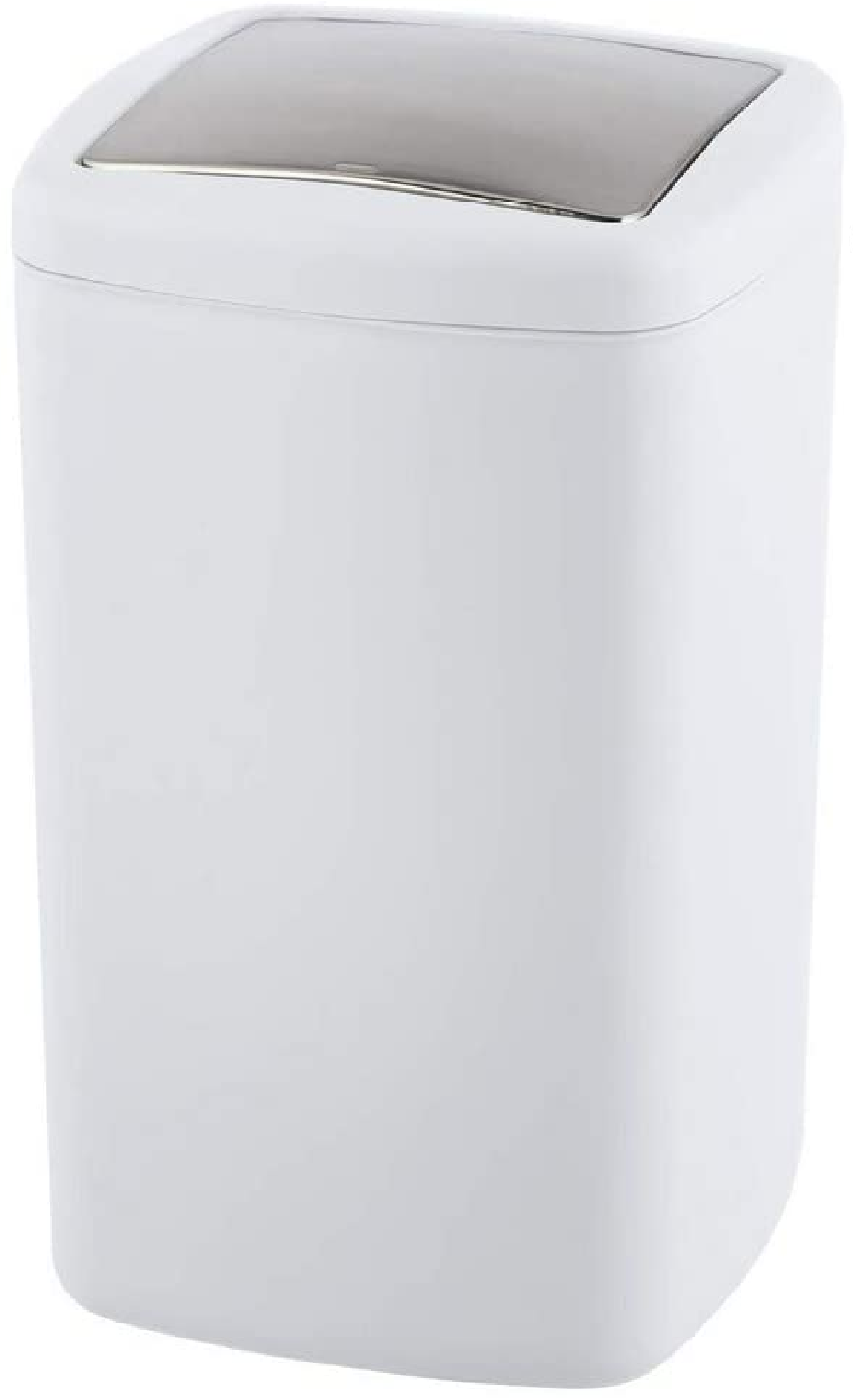 Schwingdeckeleimer Barcelona L Weiß - Kosmetikeimer, absolut bruchsicher Fassungsvermögen: 8.5 l, Kunststoff (TPE), 20.5 x 28.5 x 20.5 cm, Weiß