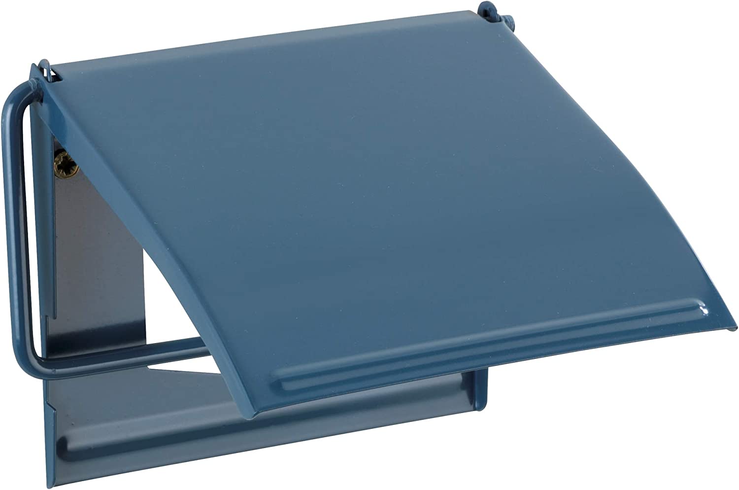 WENKO Toilettenpapierhalter Cover slateblue - Papierrollenhalter, geschlossene Form, Stahl, 13.5 x 12 x 2.5 cm, Blau