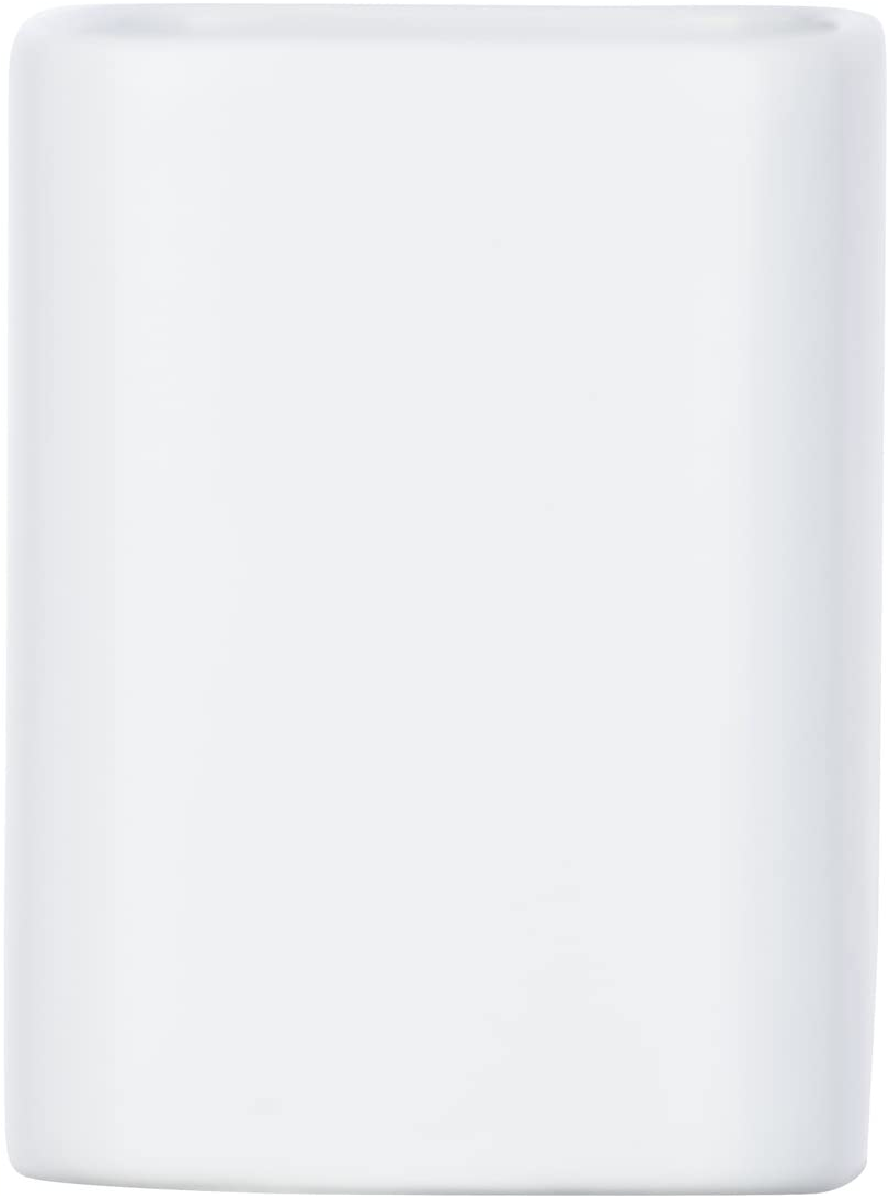 Zahnputzbecher Hexa Weiß Keramik - Zahnbürstenhalter für Zahnbürste und Zahnpasta, Keramik, 6.5 x 9 x 6.5 cm, Weiß