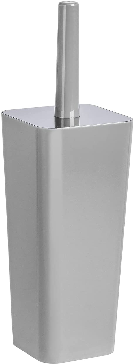 WC-Garnitur Candy Grey - geschlossener WC-Bürstenhalter, Polystyrol, 10 x 38.5 x 10 cm, Grau