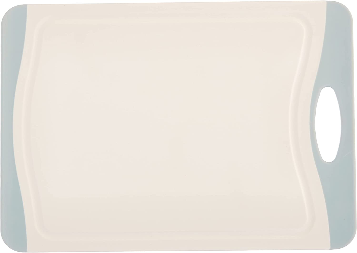 Schneidebrett Easy M - Küchenbrett, Schneidbrett mit Saftrille und Griff, antibakteriell, Polypropylen, 28.5 x 1 x 20 cm, Weiß