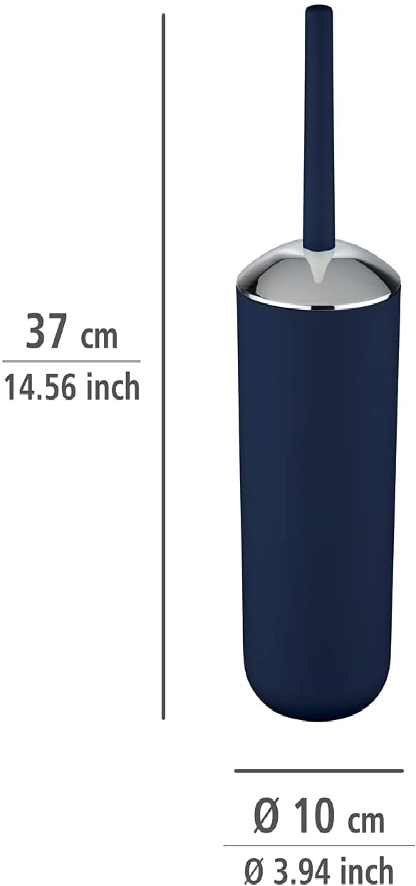 WC-Garnitur Brasil Dunkelblau - WC-Bürstenhalter, absolut bruchsicher, Kunststoff (TPE), 10 x 37 x 10 cm, Dunkelblau